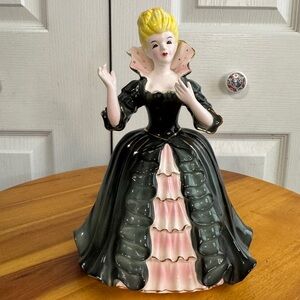 Napco Lady Juliet dark green dress ceramic figurine